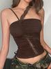 EMMIOL Schulterfreies Cami-Oberteil aus Spitze