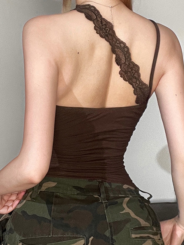 EMMIOL Schulterfreies Cami-Oberteil aus Spitze