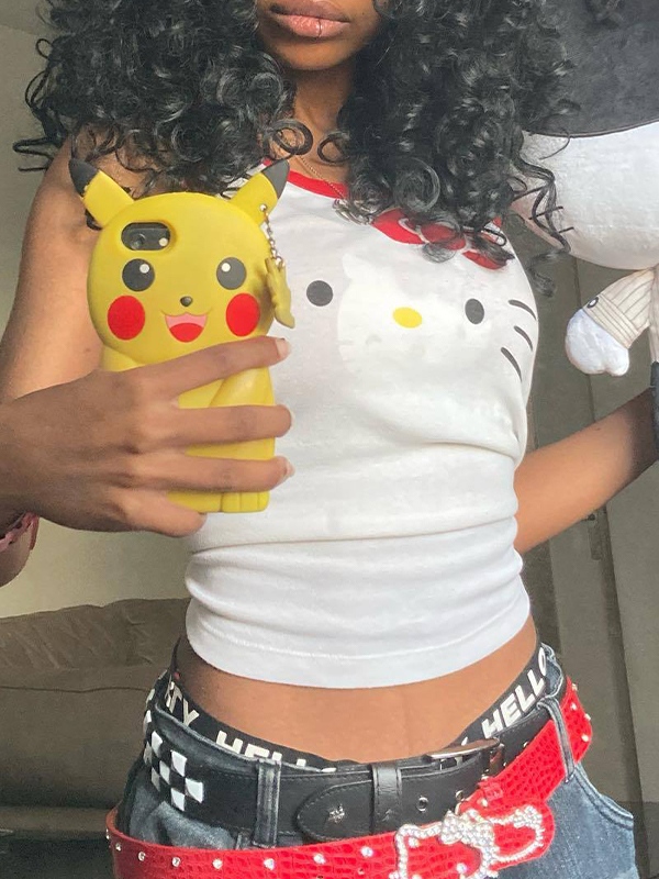EMMIOL Cartoon Print Slim Cami Top