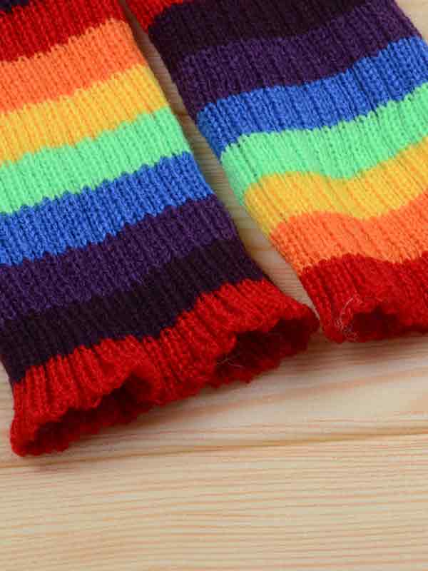 EMMIOL Rainbow Stripe Print Leg Warmer