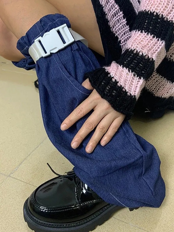 EMMIOL Denim Buckled Cargo Leg Warmer