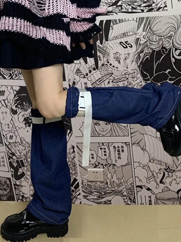 EMMIOL Denim Buckled Cargo Leg Warmer