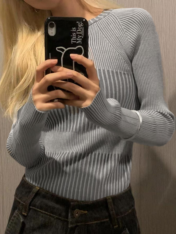 EMMIOL Jersey ajustado con empalme de canalé