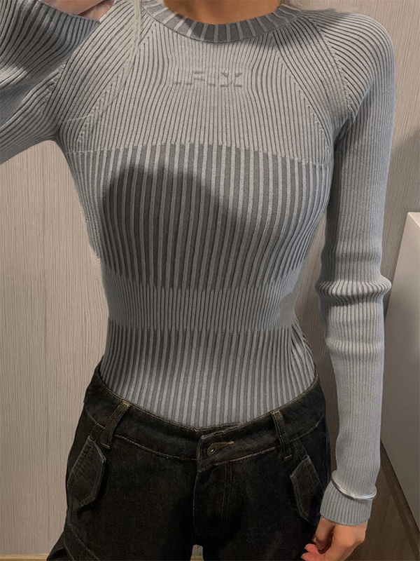 EMMIOL Jersey ajustado con empalme de canalé