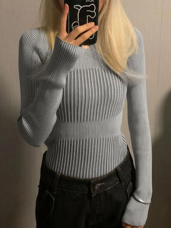 EMMIOL Jersey ajustado con empalme de canalé