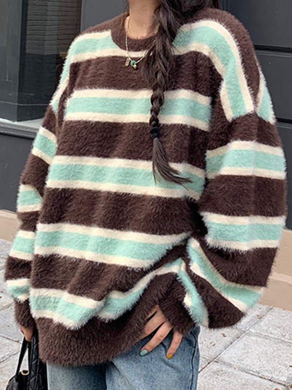 EMMIOL Suéter tipo jersey con rayas de color en contraste difuso