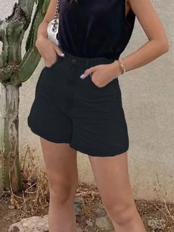 EMMIOL Pantaloncini di jeans lavati di base