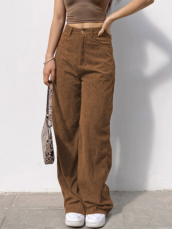 EMMIOL Pantalones holgados de pana vintage