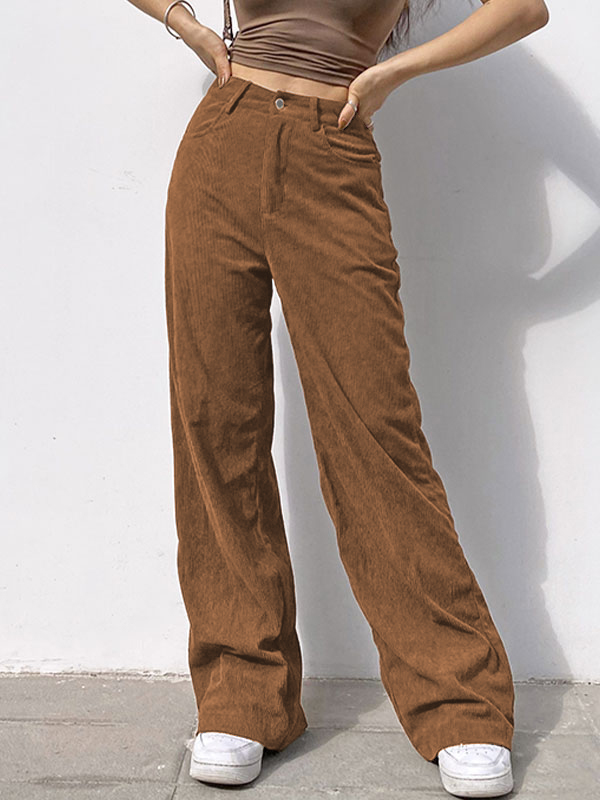 EMMIOL Pantalones holgados de pana vintage