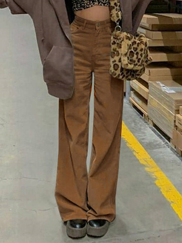 EMMIOL Pantalones holgados de pana vintage