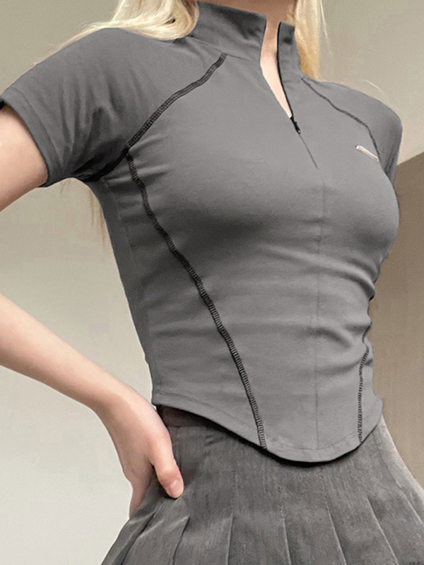 EMMIOL Top a maniche lunghe con dettaglio punto