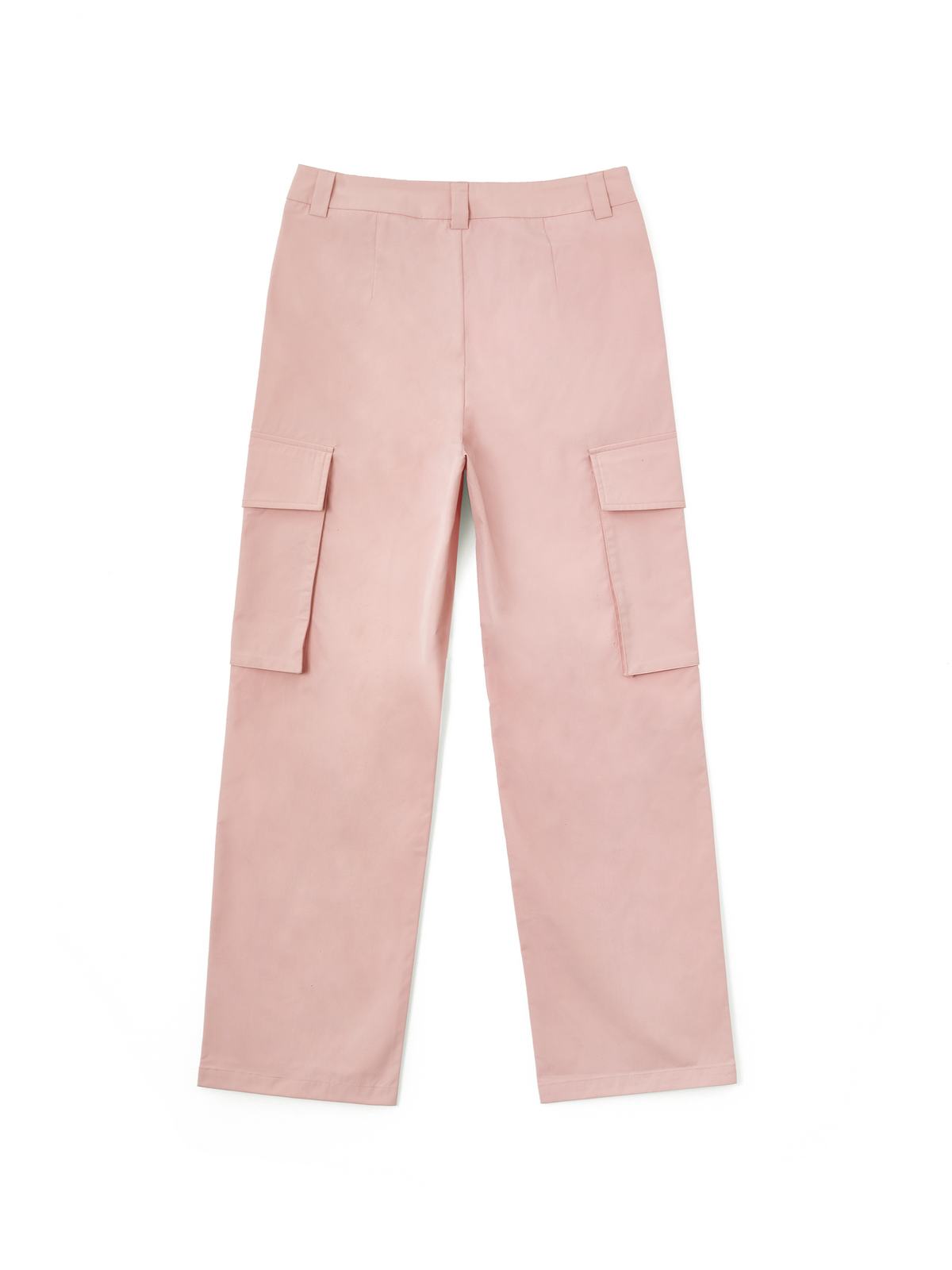 EMMIOL Geraffte Cargohose mit geradem Bein in Rosa