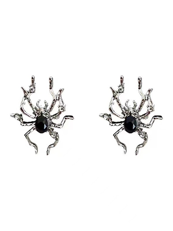 Orecchini Ragno Gotici | Onice Nero E Cristallo CZ | Argento | Regalo Donna Ragazza