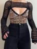 EMMIOL Durchsichtiger gehäkelter Strick-Bolero mit Achselzucken