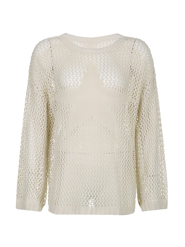 EMMIOL Hollow Out Star Crochet Knit Top