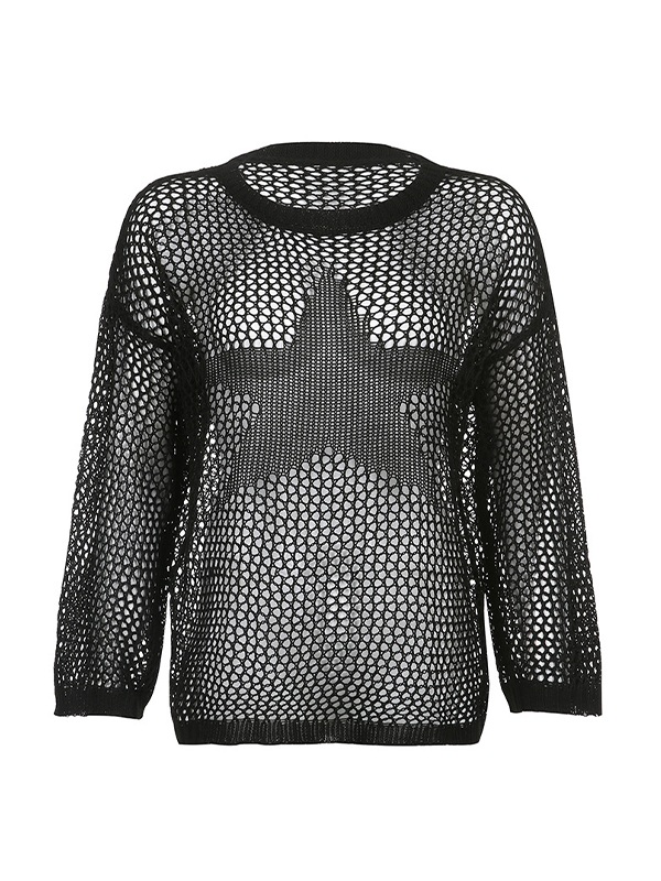 EMMIOL Top in maglia all'uncinetto a stella scavata