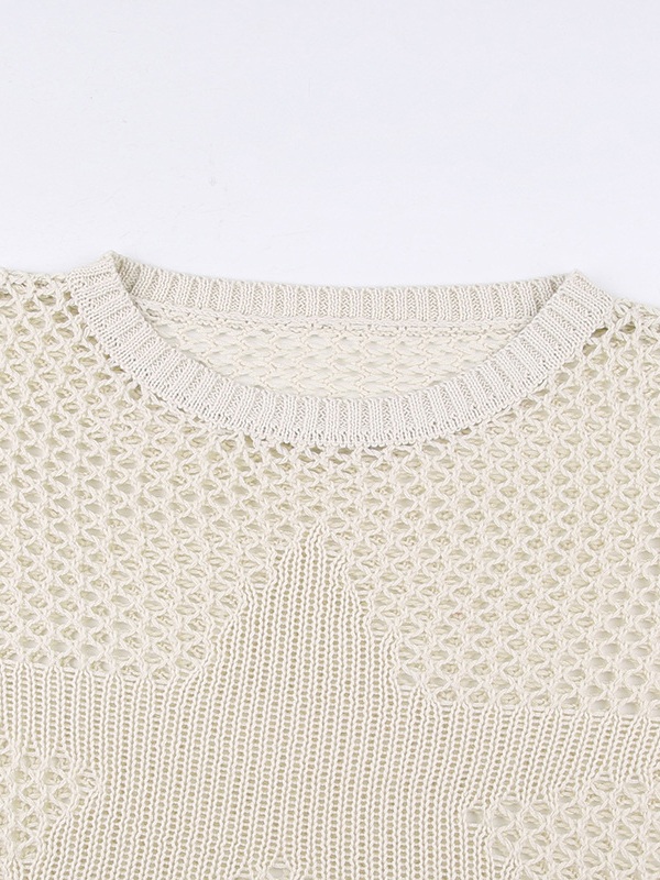 EMMIOL Hollow Out Star Crochet Knit Top