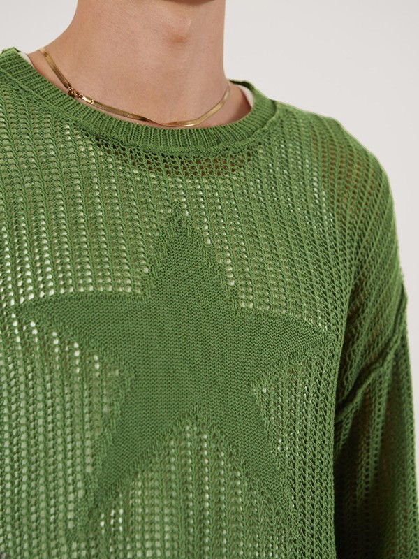 EMMIOL Top in maglia all'uncinetto in jacquard stellato