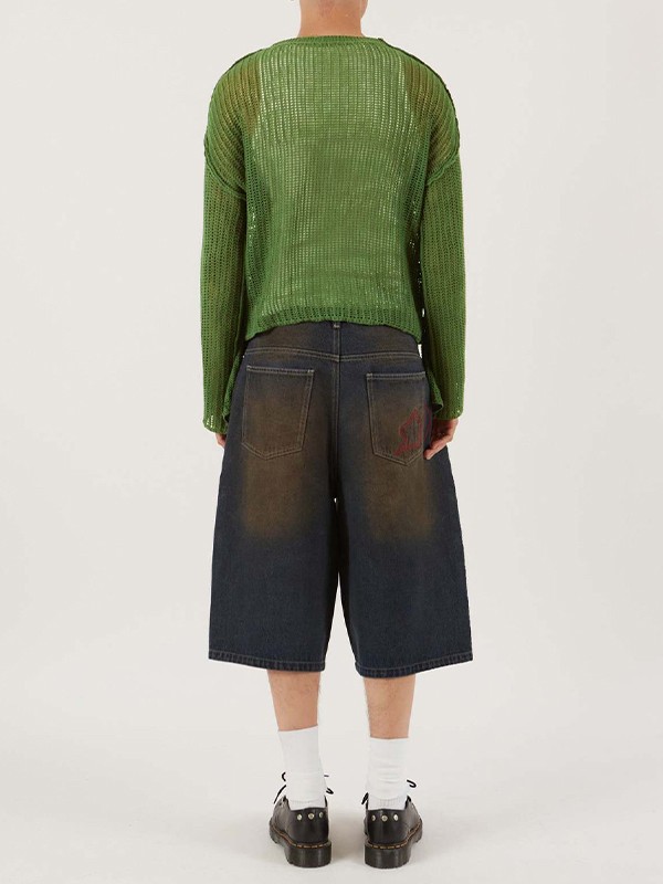 EMMIOL Top in maglia all'uncinetto in jacquard stellato