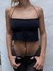 EMMIOL Black Halter Crop Cami Top