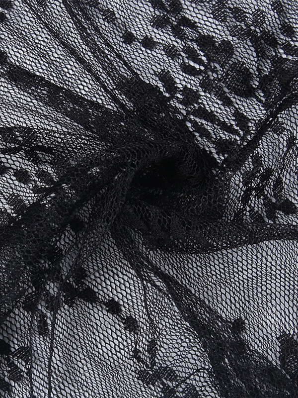 EMMIOL Top a fascia in rete trasparente con spacco patchwork