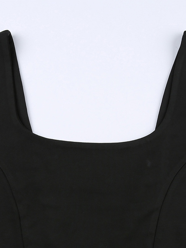 Emmiol Free shipping 2023 Tie Back Black Cropped Tank Top Black L in
